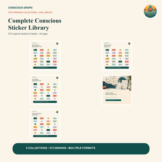 Complete Conscious Sticker Library - 372 Digital & Printable Designs