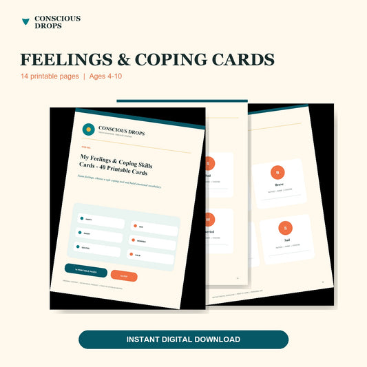 My Feelings & Coping Skills Cards - 40 Printable Cards