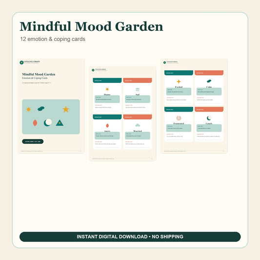 Mindful Mood Garden - 12 Emotion & Coping Cards
