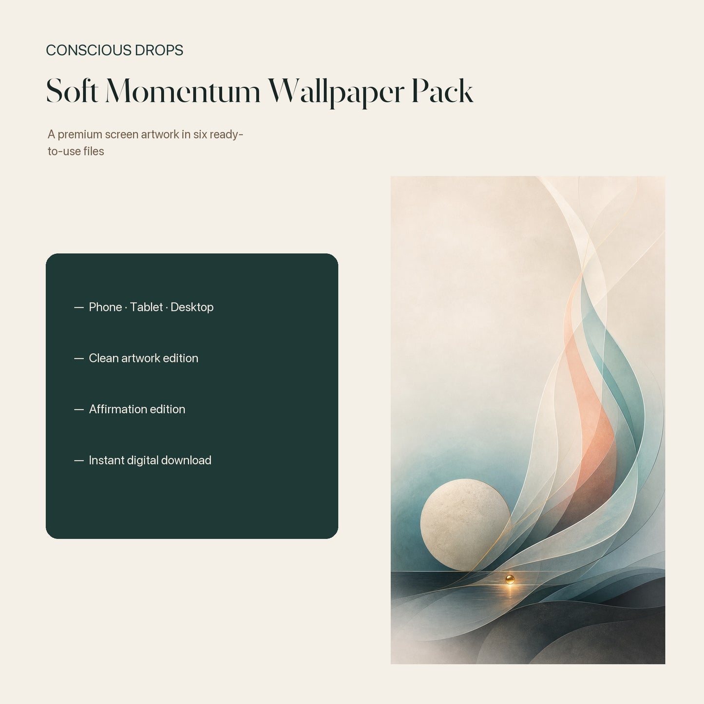Soft Momentum Premium Wallpaper Pack — Phone, Tablet & Desktop