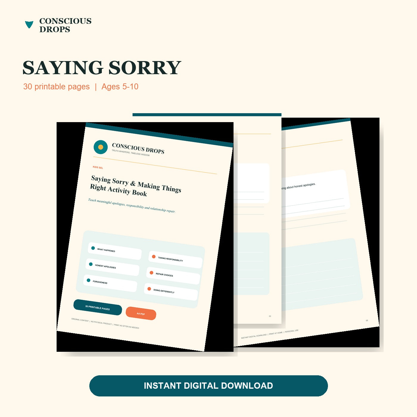 Saying Sorry & Making Things Right Activity Book