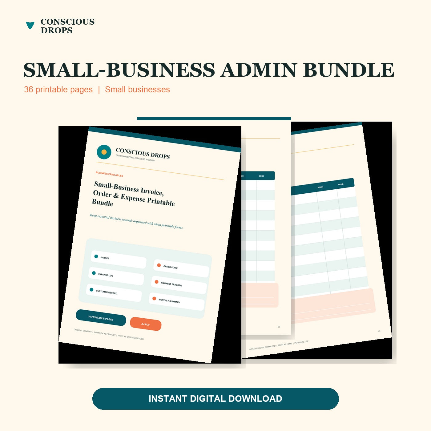 Small-Business Invoice, Order & Expense Printable Bundle