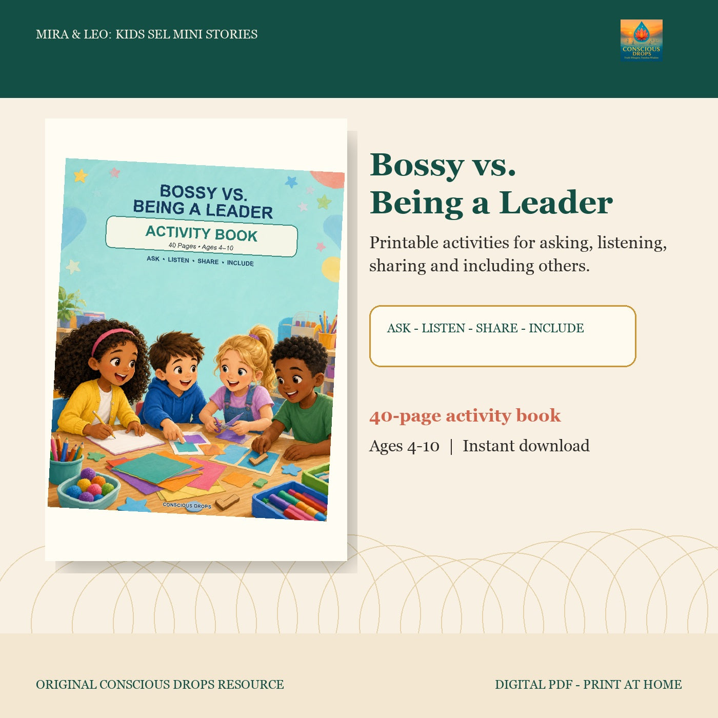 Bossy vs. Being a Leader - 40-Page Kids SEL Activity Book