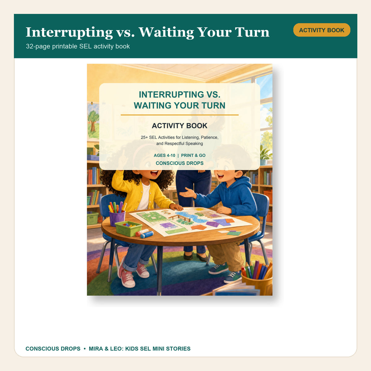 Kids SEL printable activity book preview