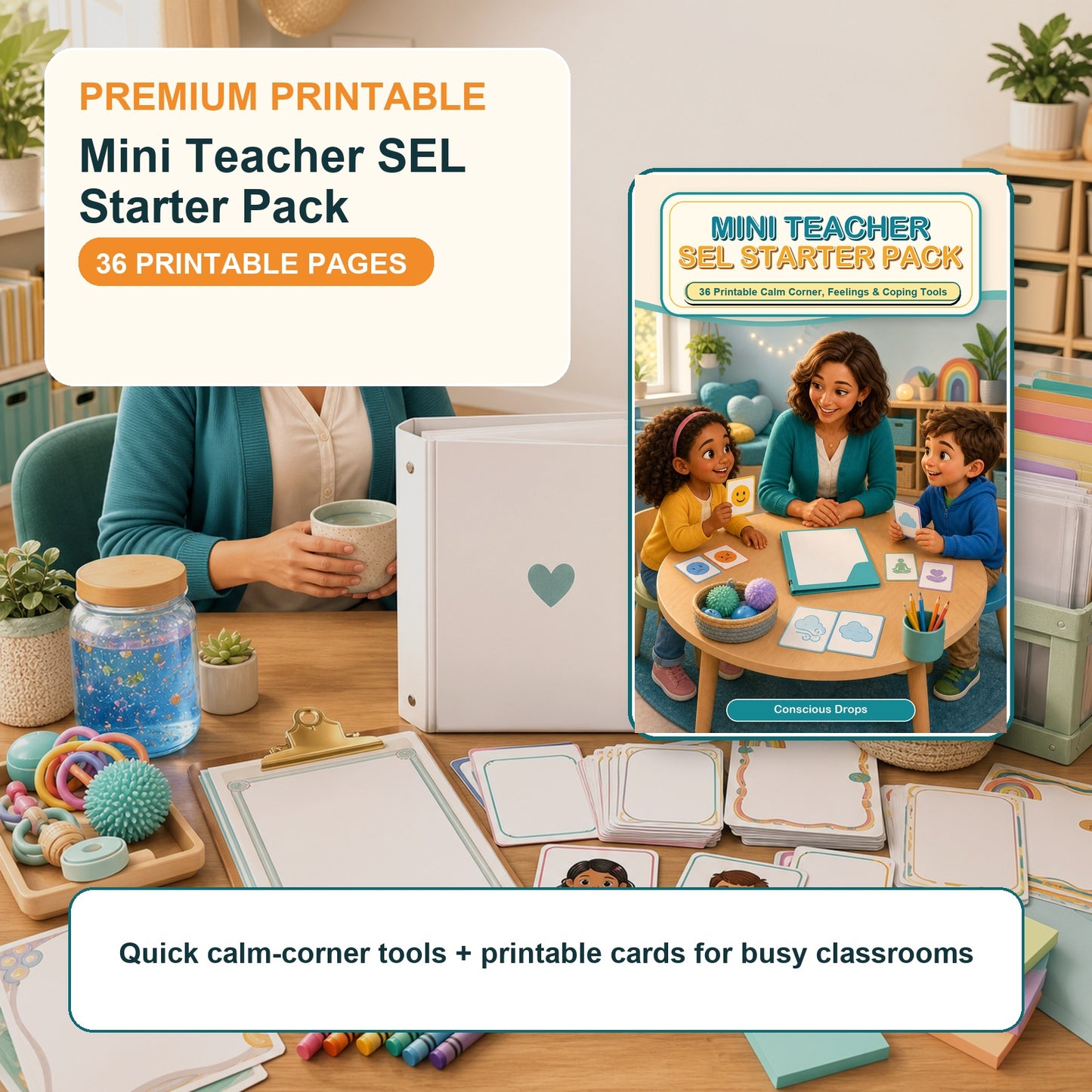 Teacher SEL Starter Bundle Collection - Mini Pack + Starter Kit + Premium Toolkit