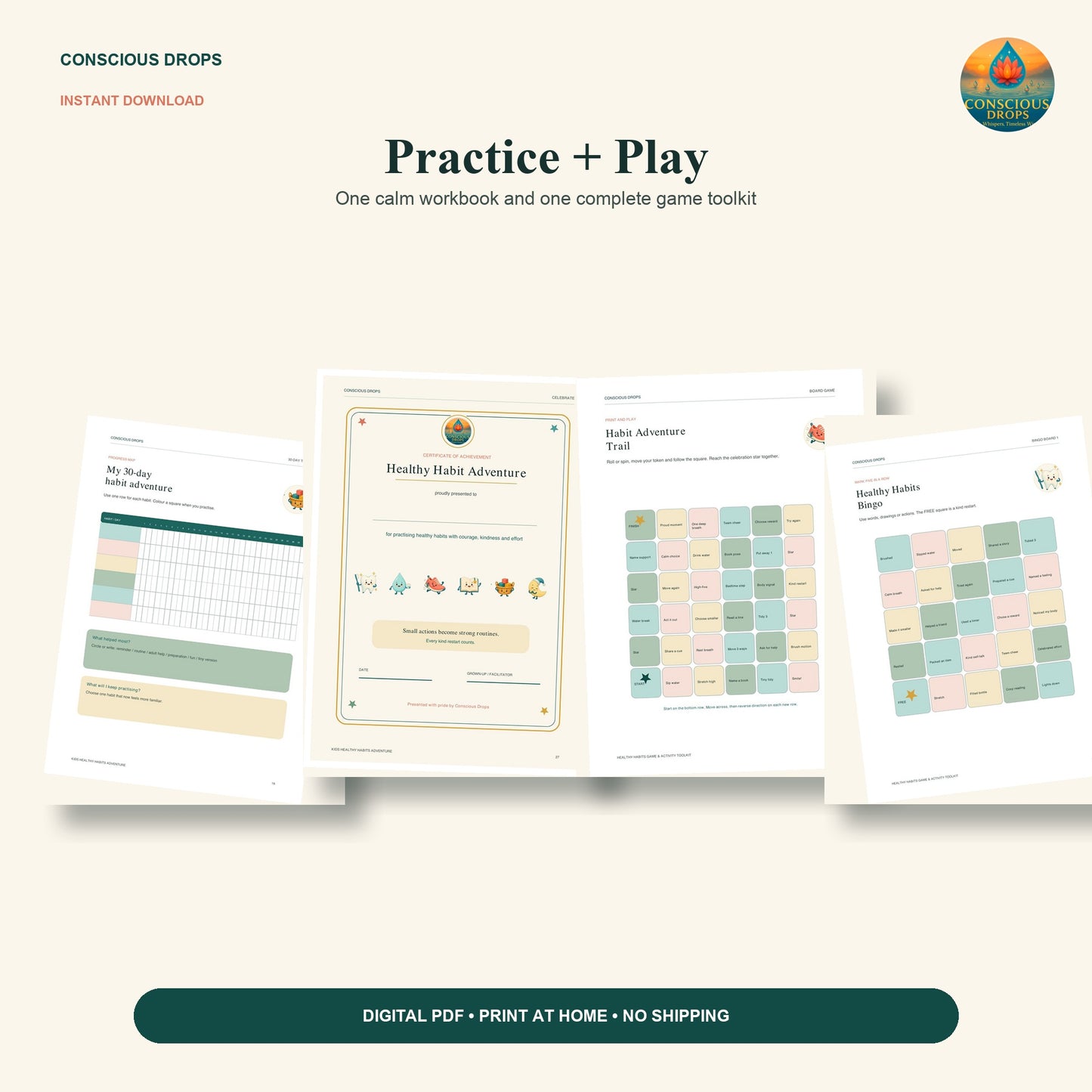 Complete Healthy Habits Bundle Ages 5-8 - Workbook + Game Toolkit