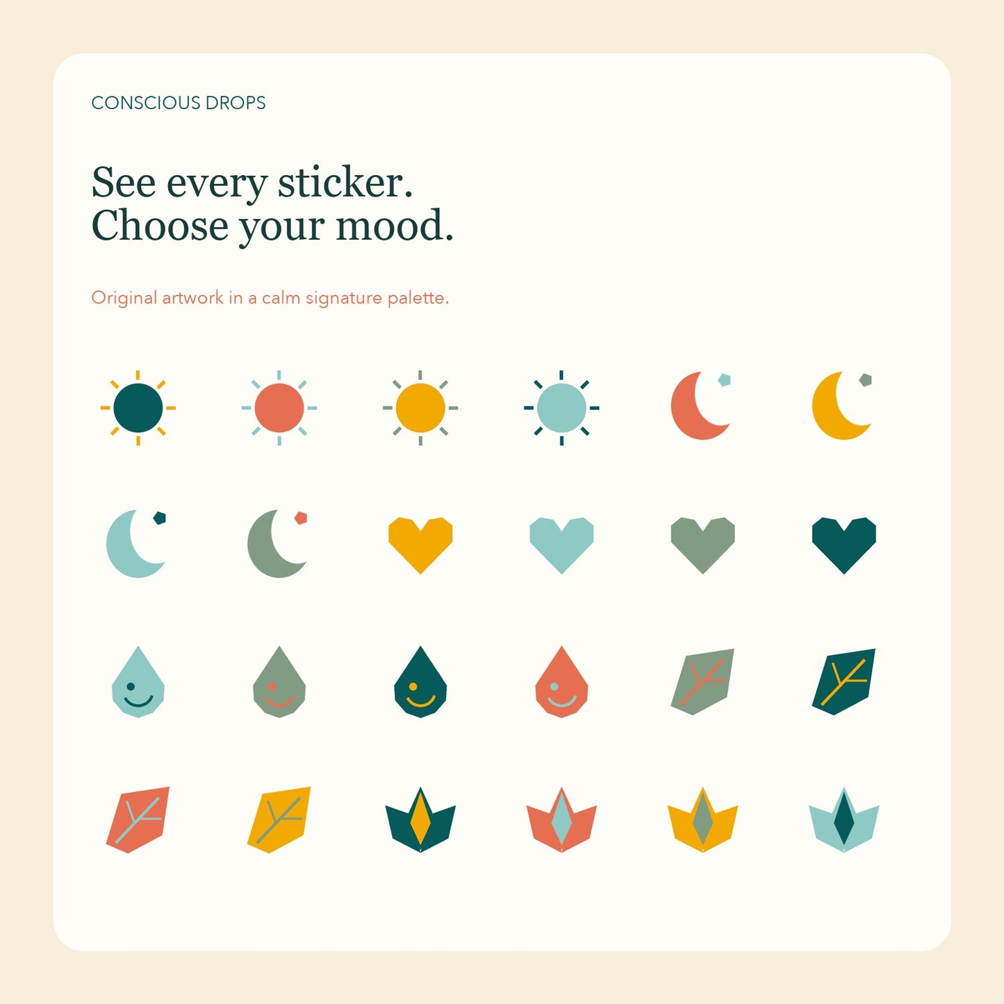Mindful Moments Digitale Sticker-Sammlung – 48 transparente PNGs