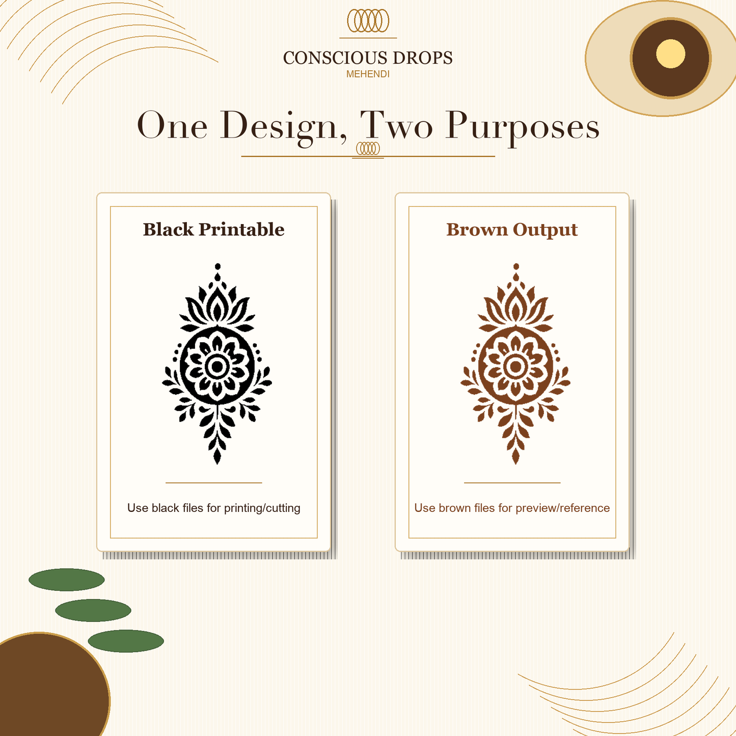 Mehendi Stencil Designs Pack - 10 Mandala Drop Designs