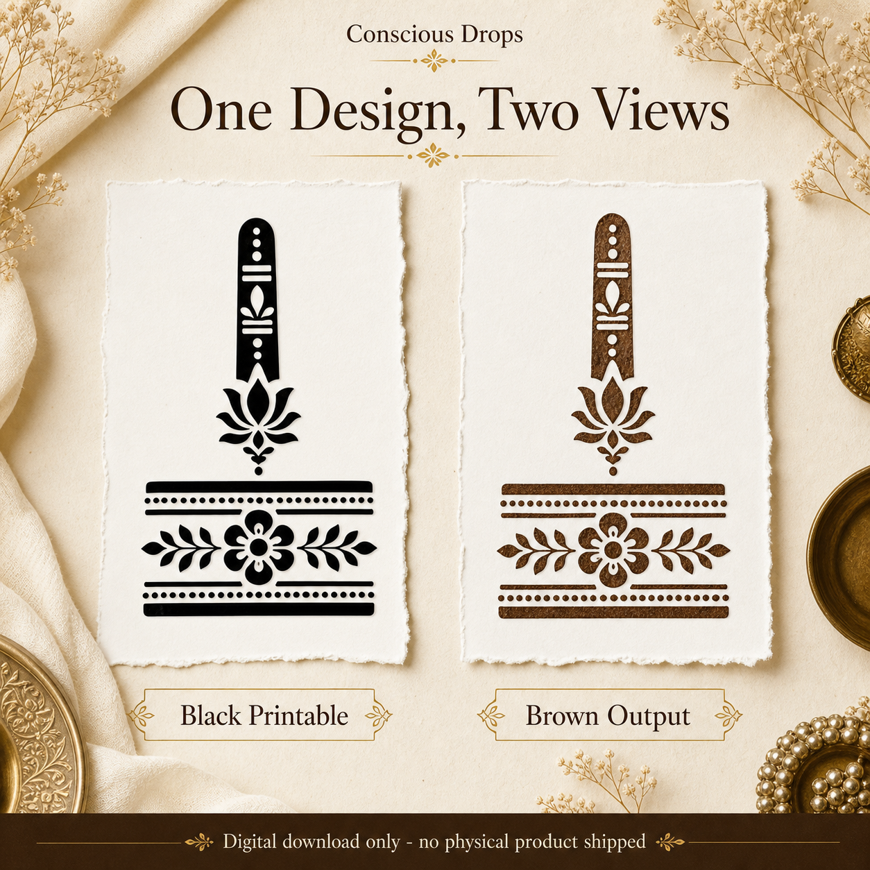 Mehendi Stencil Designs Pack - 20 Finger & Wrist Designs