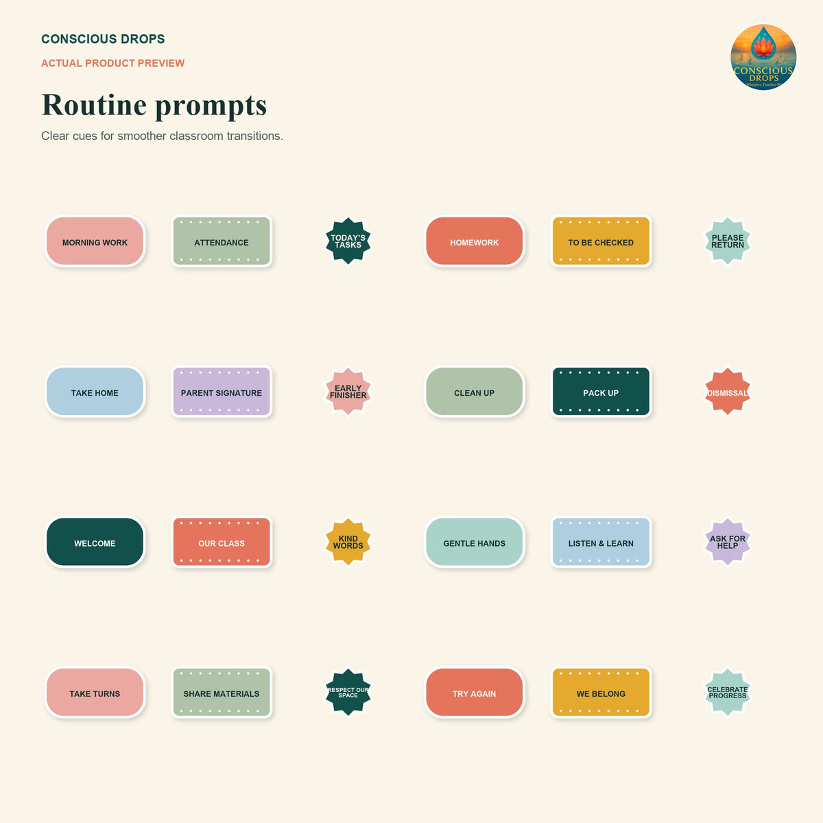 Classroom Labels & Decals Pack - 72 Printable and Digital Labels
