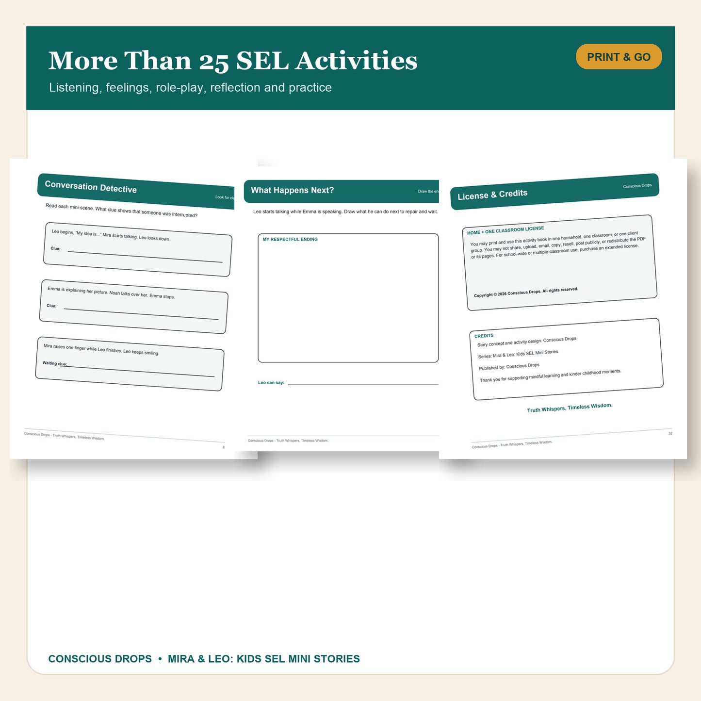 Interrupting vs. Waiting Your Turn — Kids SEL Story + Activity Book Bundle