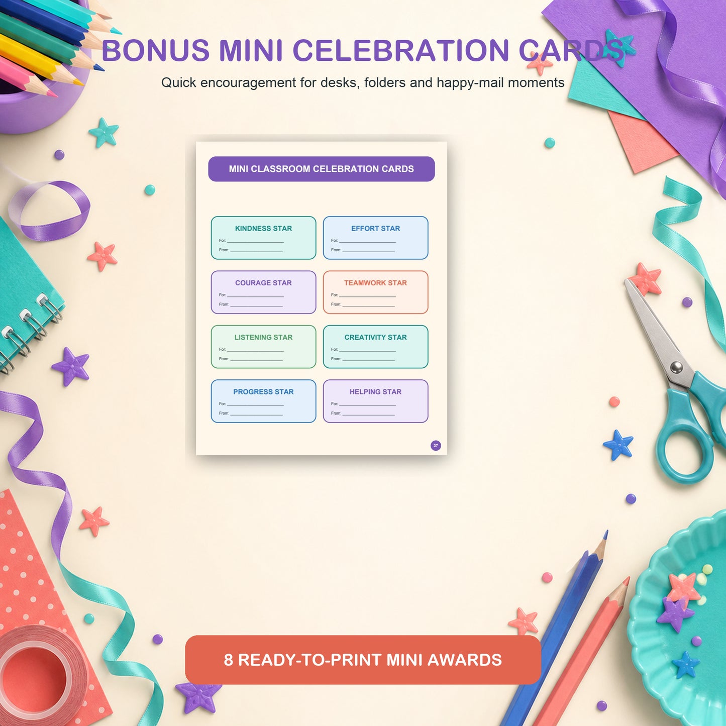 Classroom Celebration Awards - 40 Printable Kids Certificates