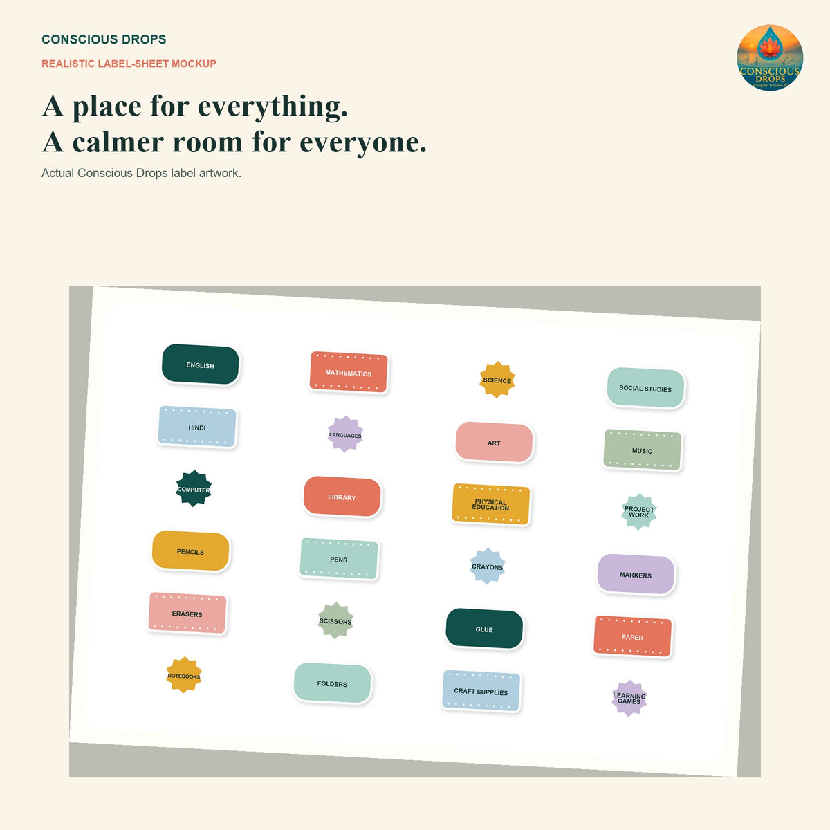 Classroom Labels & Decals Pack - 72 Printable and Digital Labels