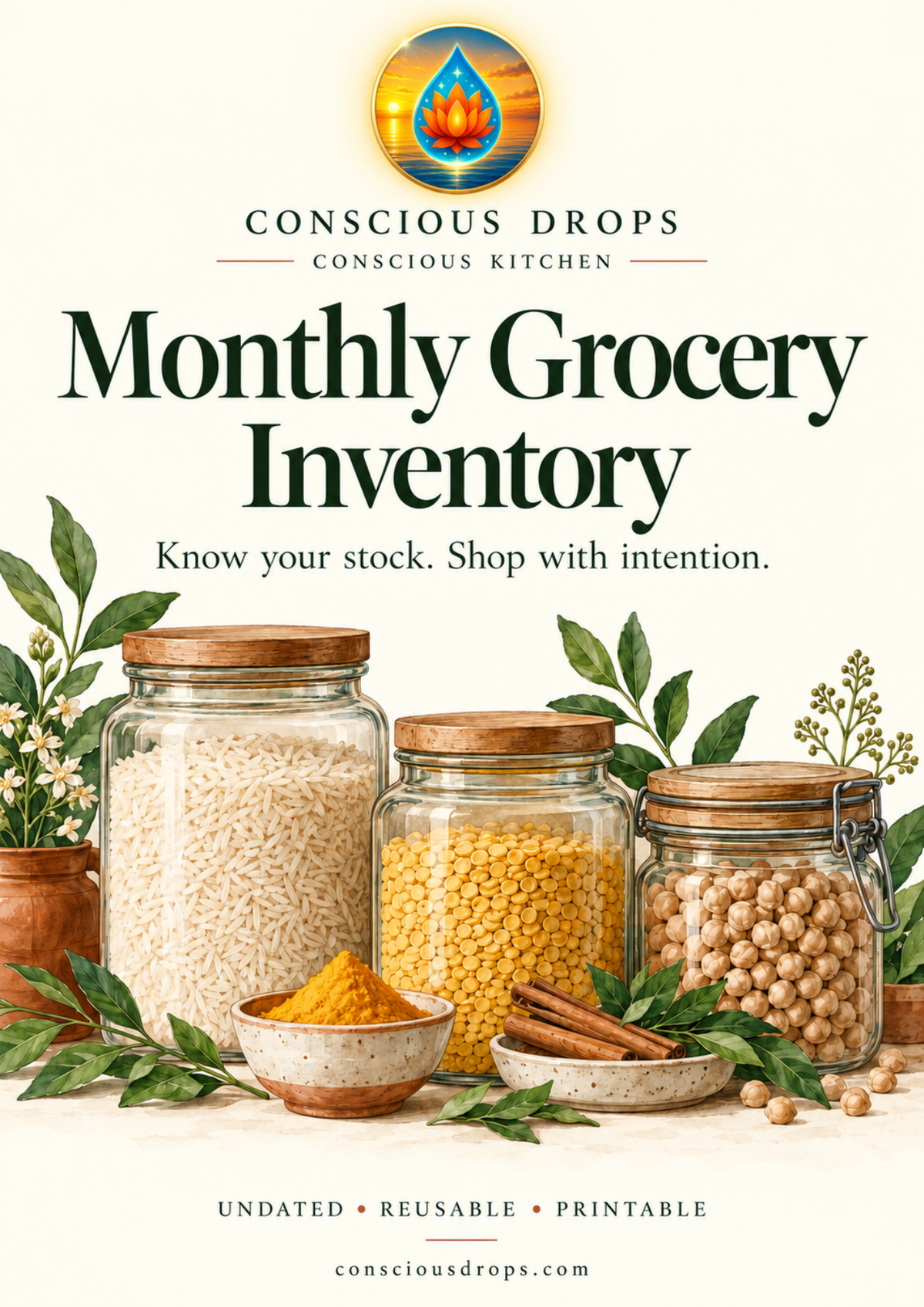 Monthly Grocery Inventory — Minimal Ledger — front cover