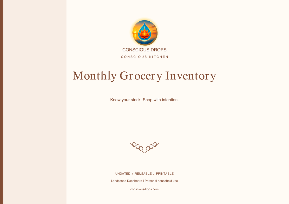 Monthly Grocery Inventory — Landscape Dashboard — front cover