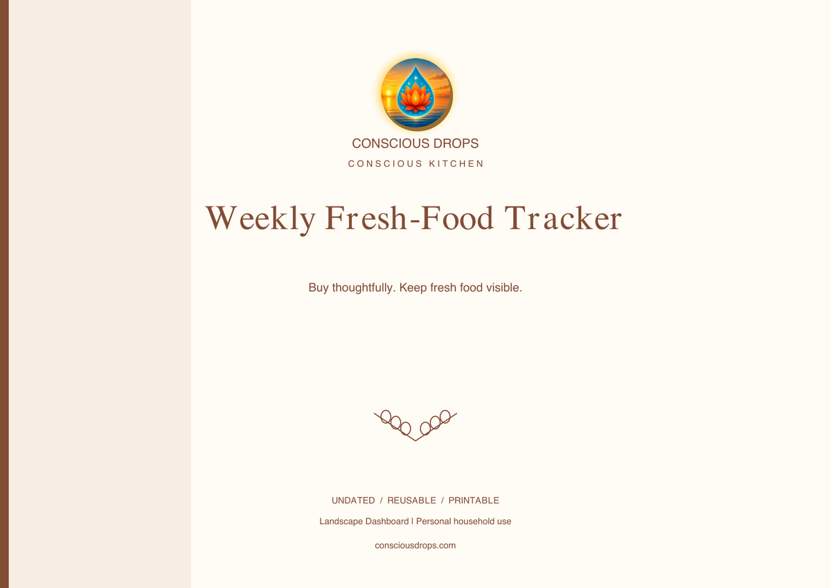 Weekly Fresh-Food Tracker — Landscape Dashboard — front cover