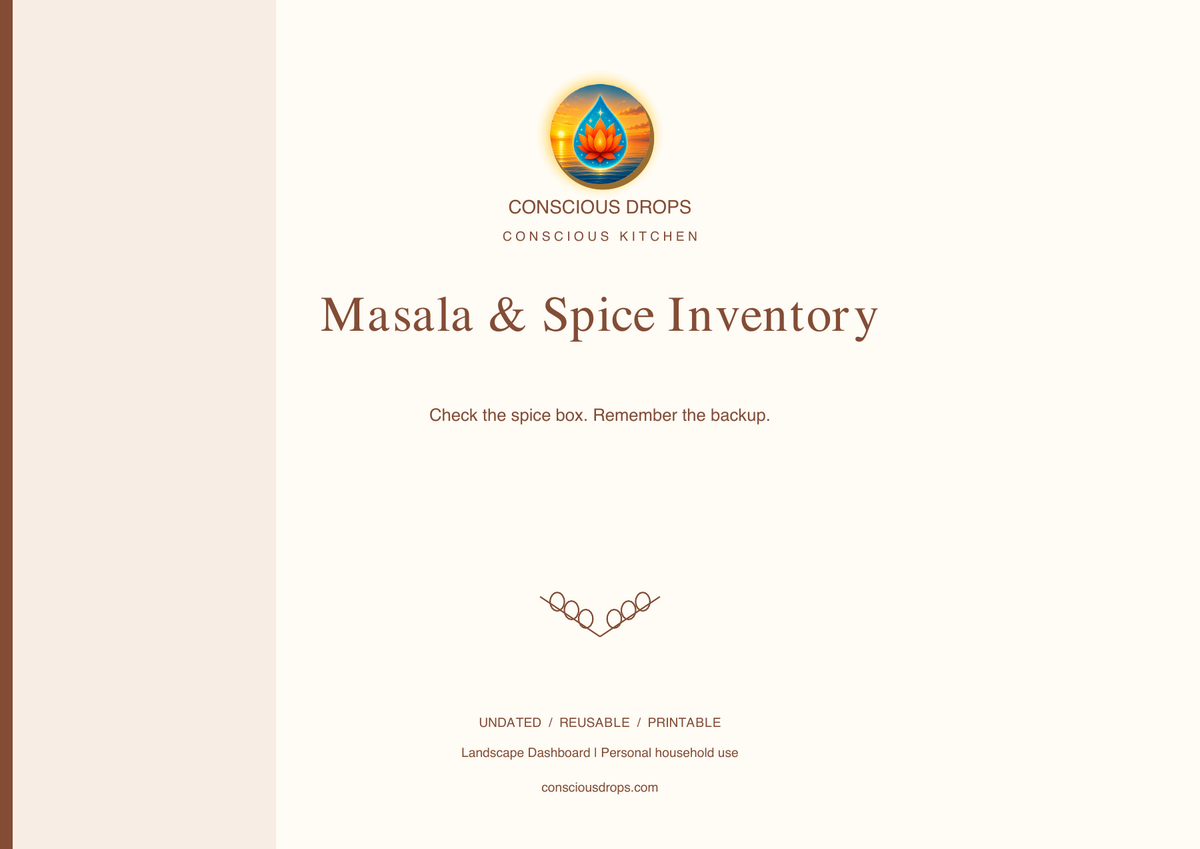 Masala & Spice Inventory — Landscape Dashboard — front cover