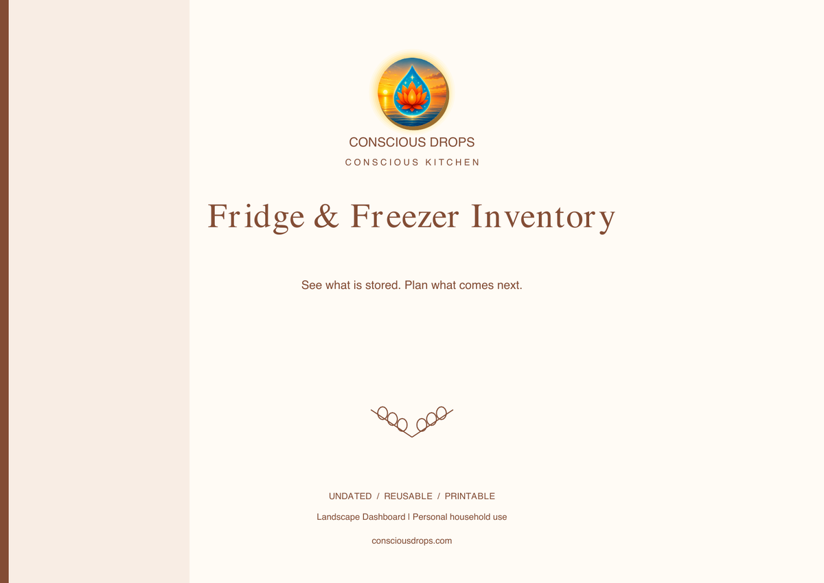 Fridge & Freezer Inventory — Landscape Dashboard — front cover