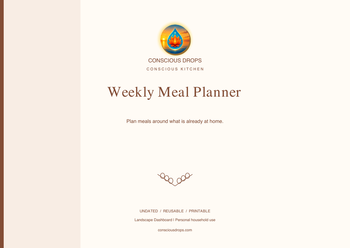 Weekly Meal Planner — Landscape Dashboard — front cover