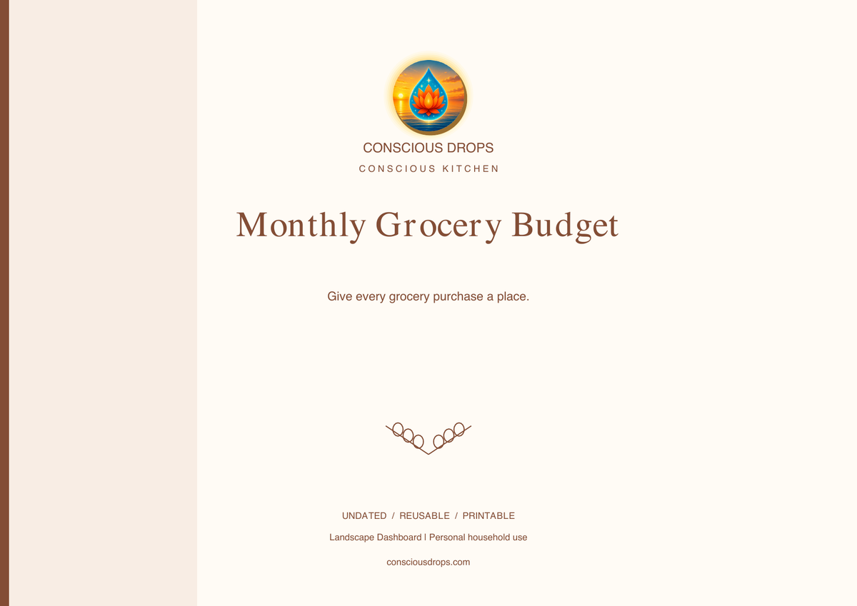 Monthly Grocery Budget — Landscape Dashboard — front cover