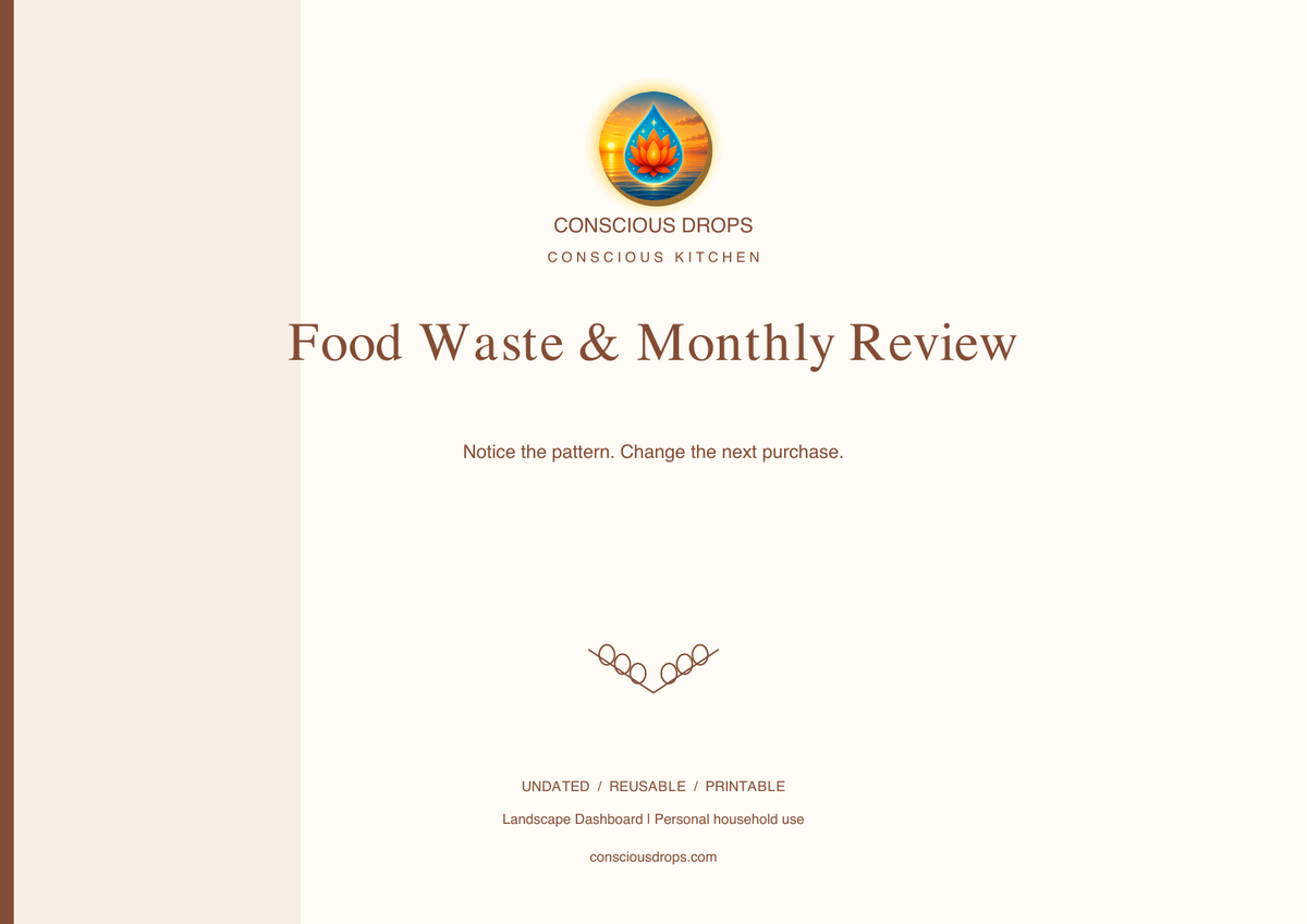 Food Waste & Monthly Review — Landscape Dashboard — front cover