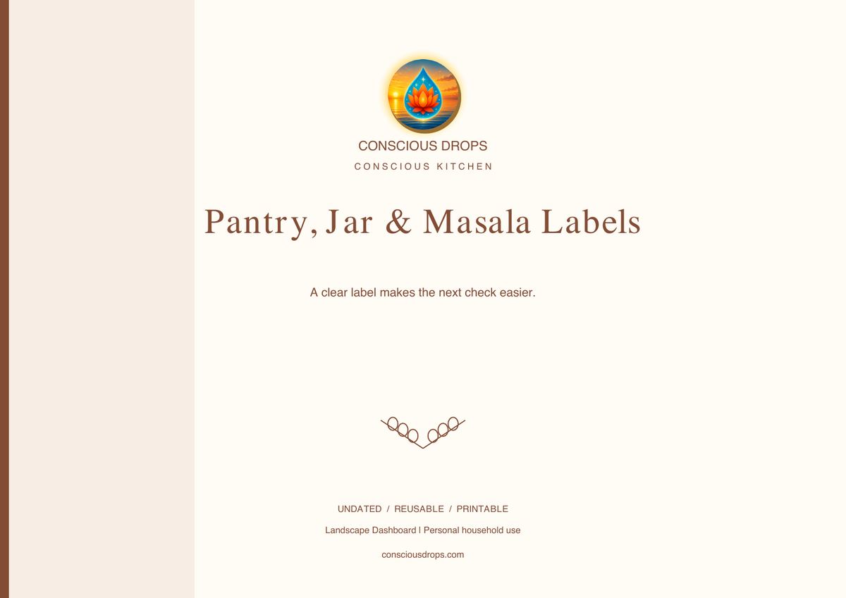 Pantry, Jar & Masala Labels — Landscape Dashboard — front cover