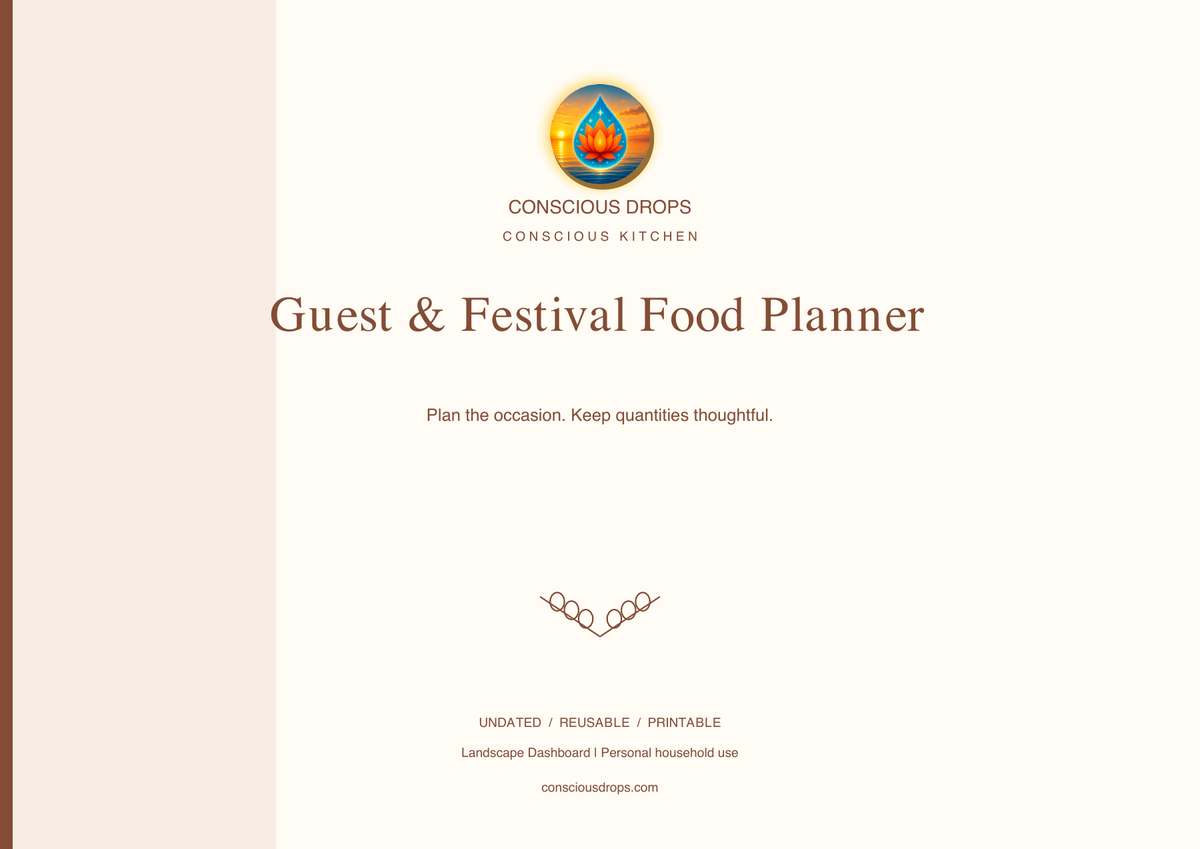 Guest & Festival Food Planner — Landscape Dashboard — front cover