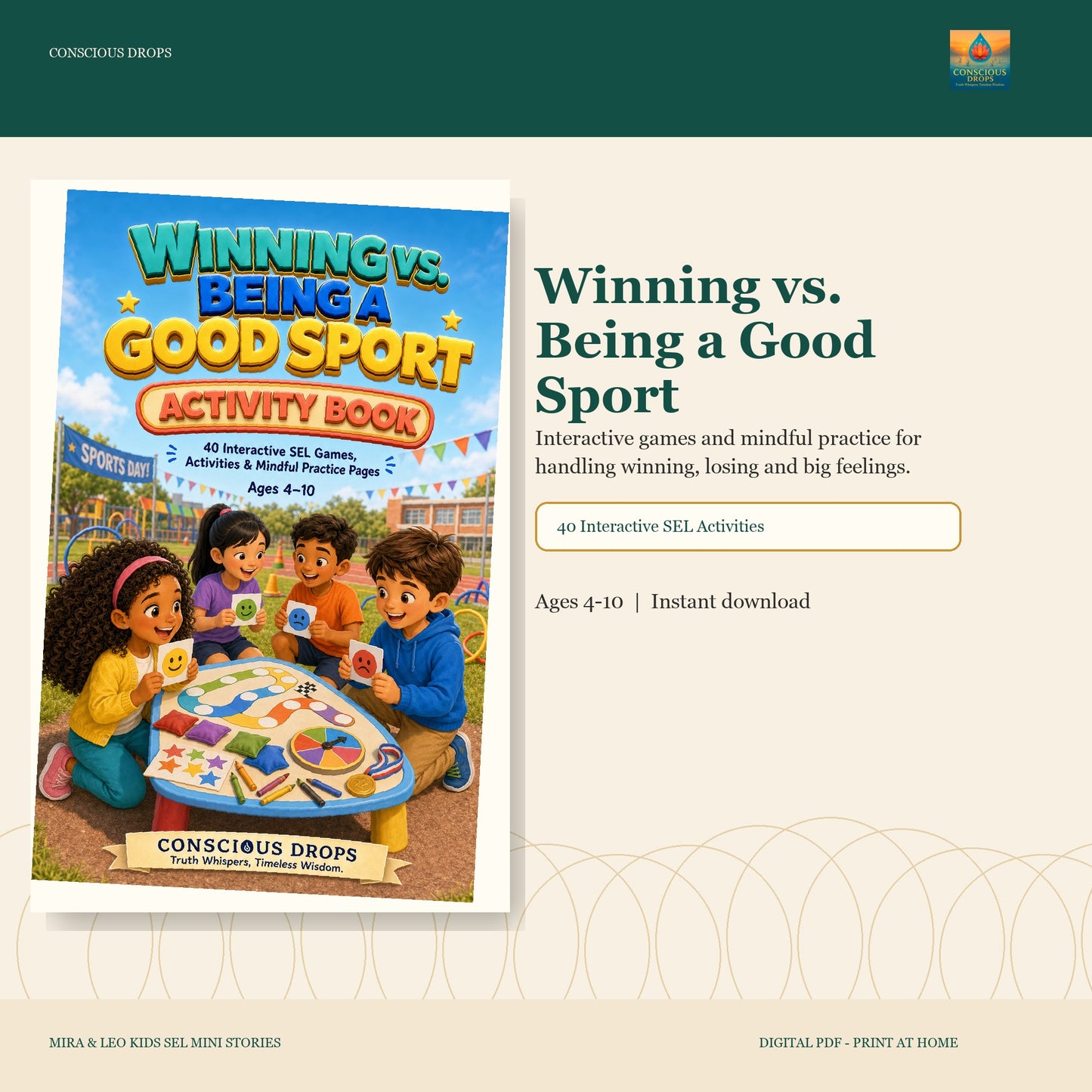 Winning vs. Being a Good Sport — 40-Page Activity Book