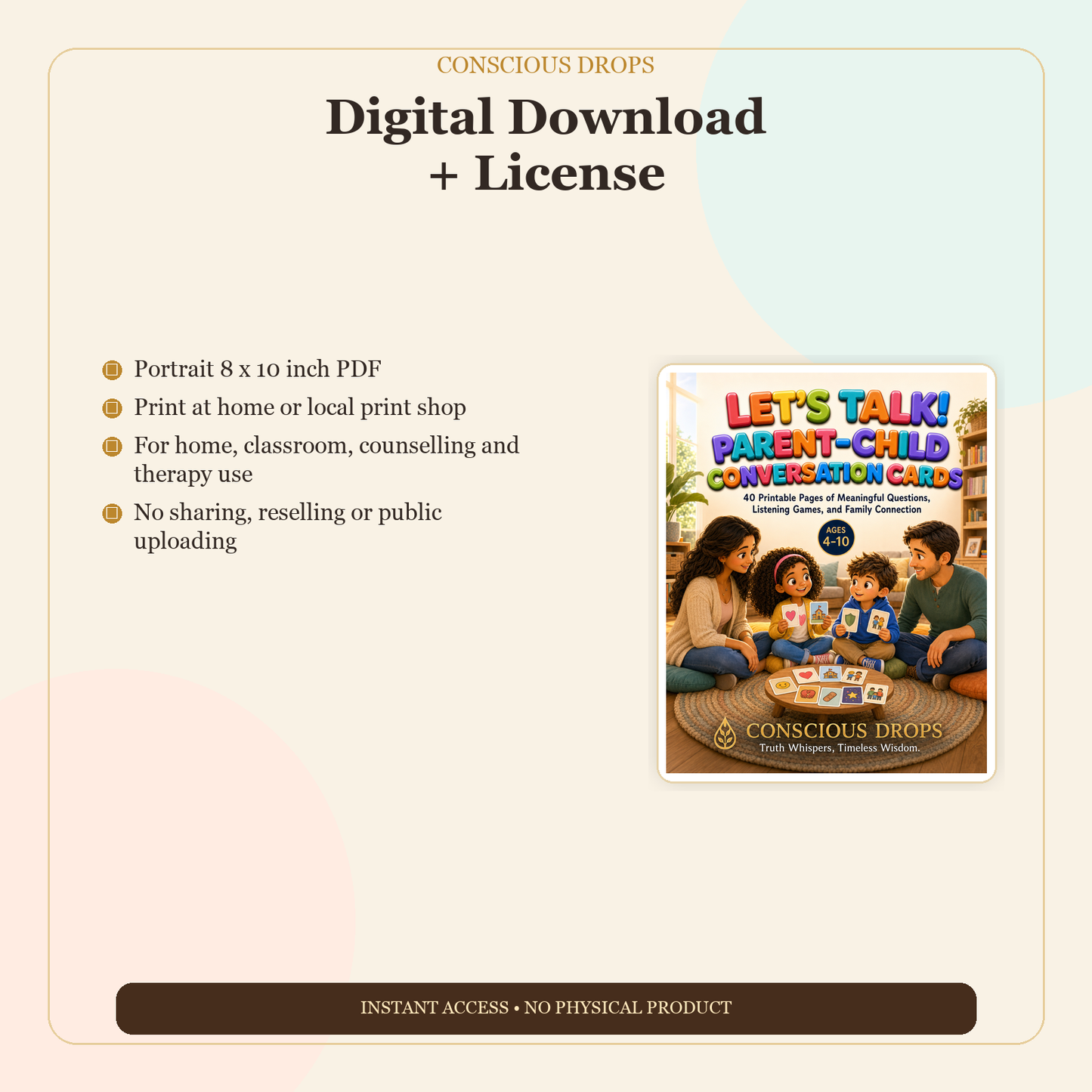 Let’s Talk! Parent-Child Conversation Cards — 40-Page SEL Activity Book for Ages 4–10