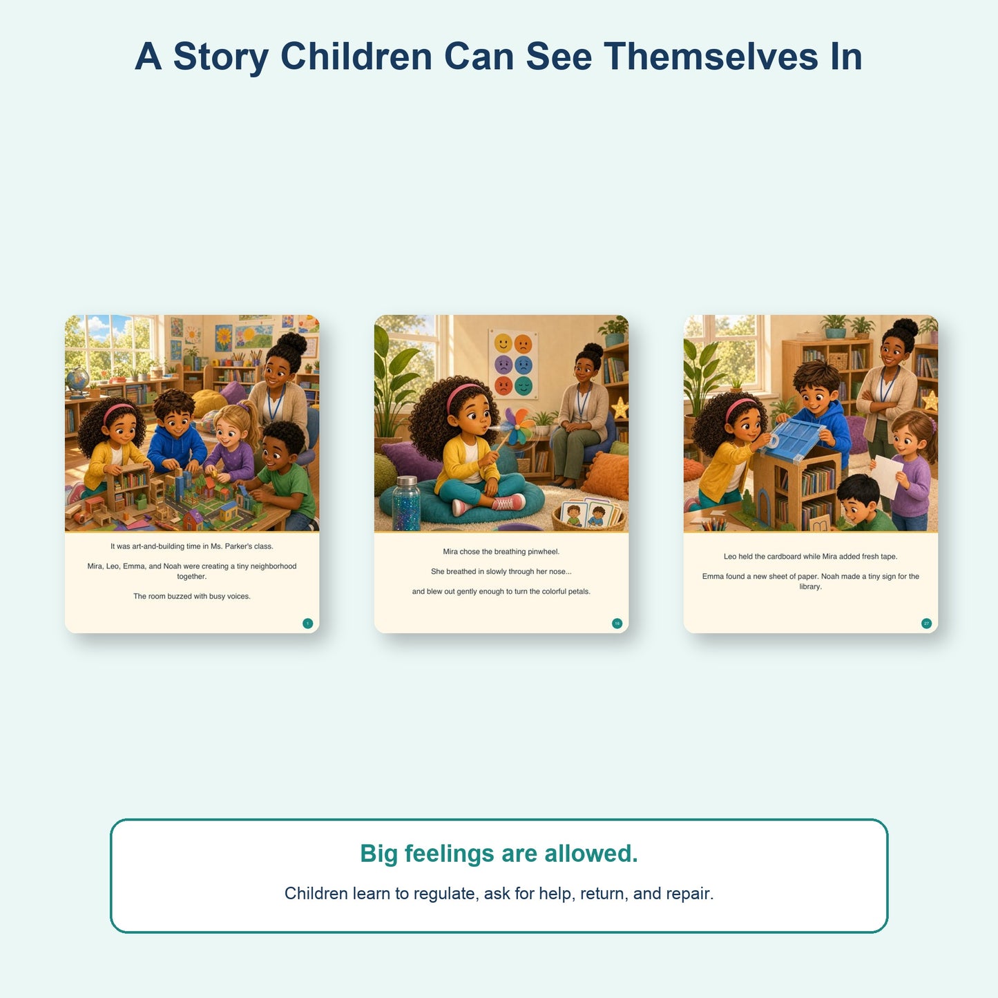 Calm Corner Classroom Bundle – Mira & Leo SEL Storybook + 40-Page Activity Kit