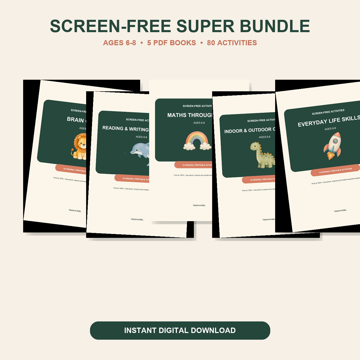 Screen-Free Super Activity Bundle for Ages 6-8 - 80 Activities
