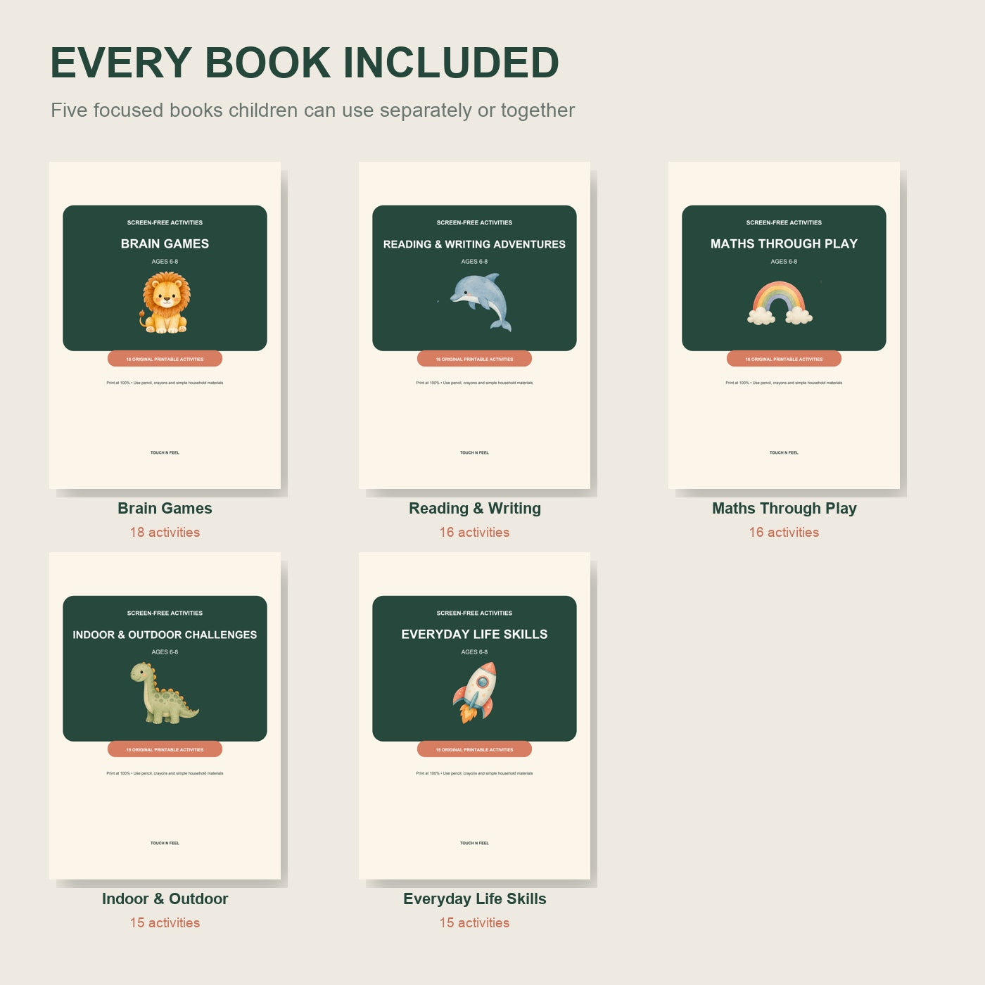 Screen-Free Super Activity Bundle for Ages 6-8 - 80 Activities