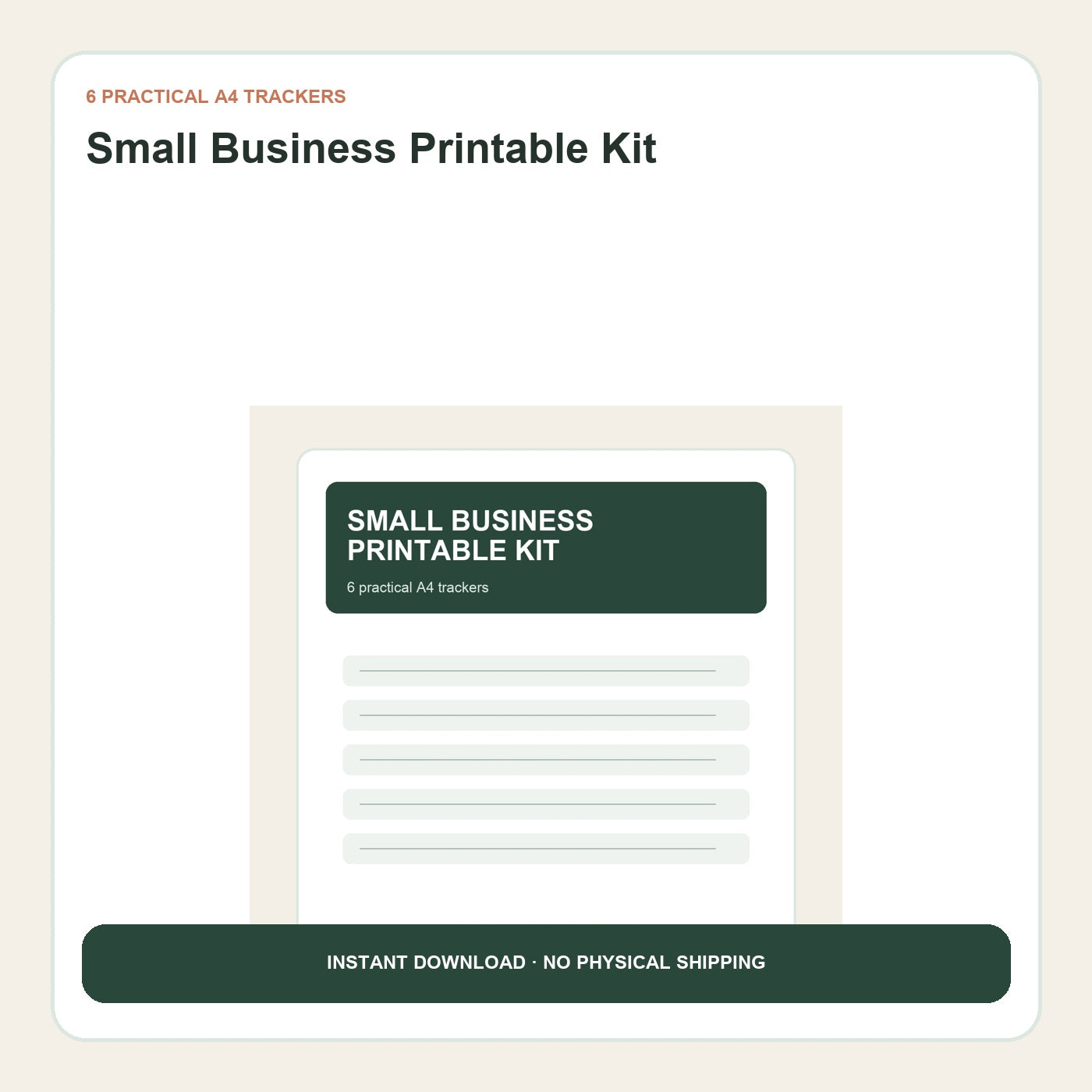 Free Small Business Printable Starter Kit - Orders, Expenses & Planning