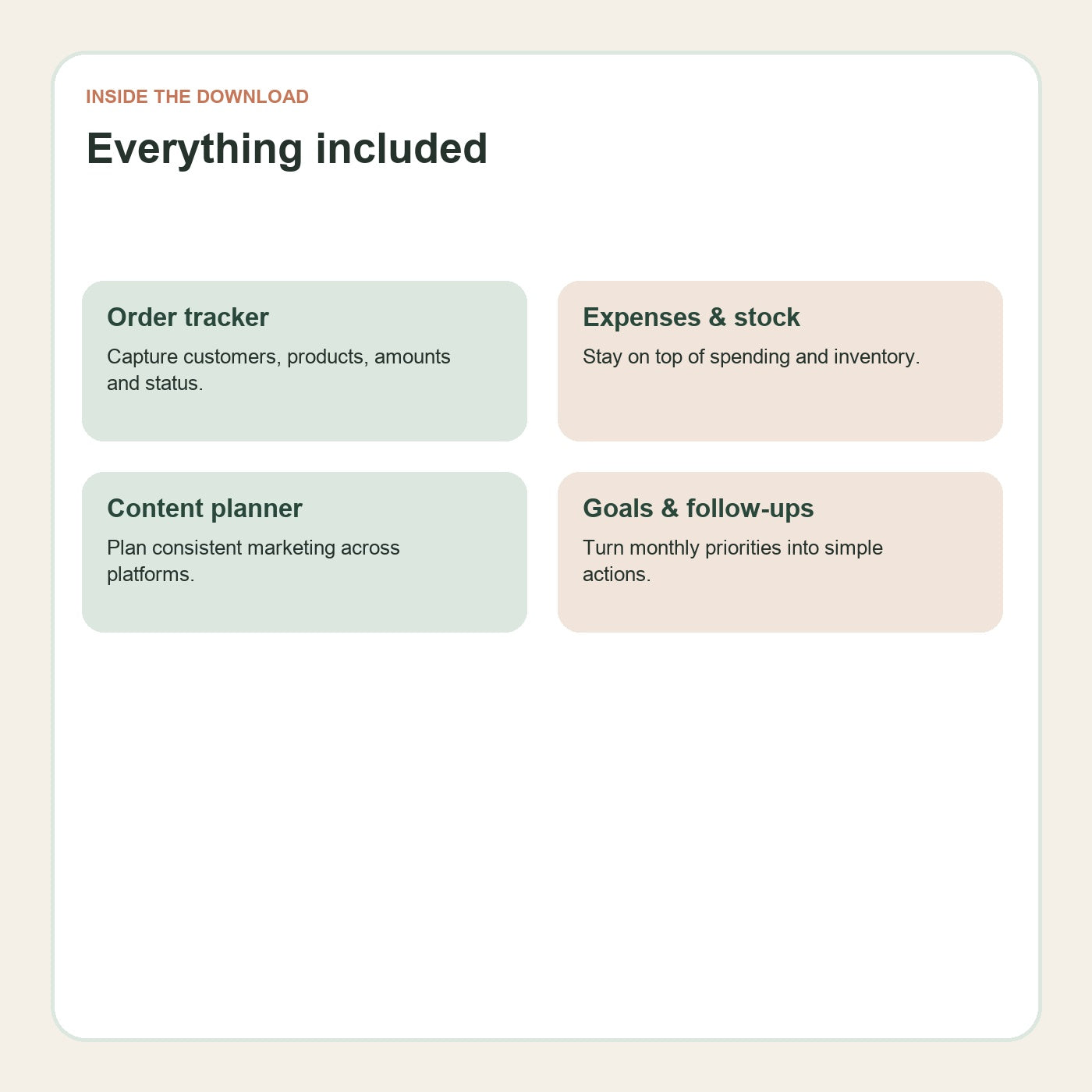 Free Small Business Printable Starter Kit - Orders, Expenses & Planning