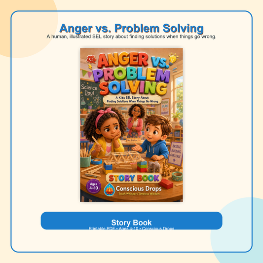 Anger vs. Problem Solving Story Book | Kids SEL Printable