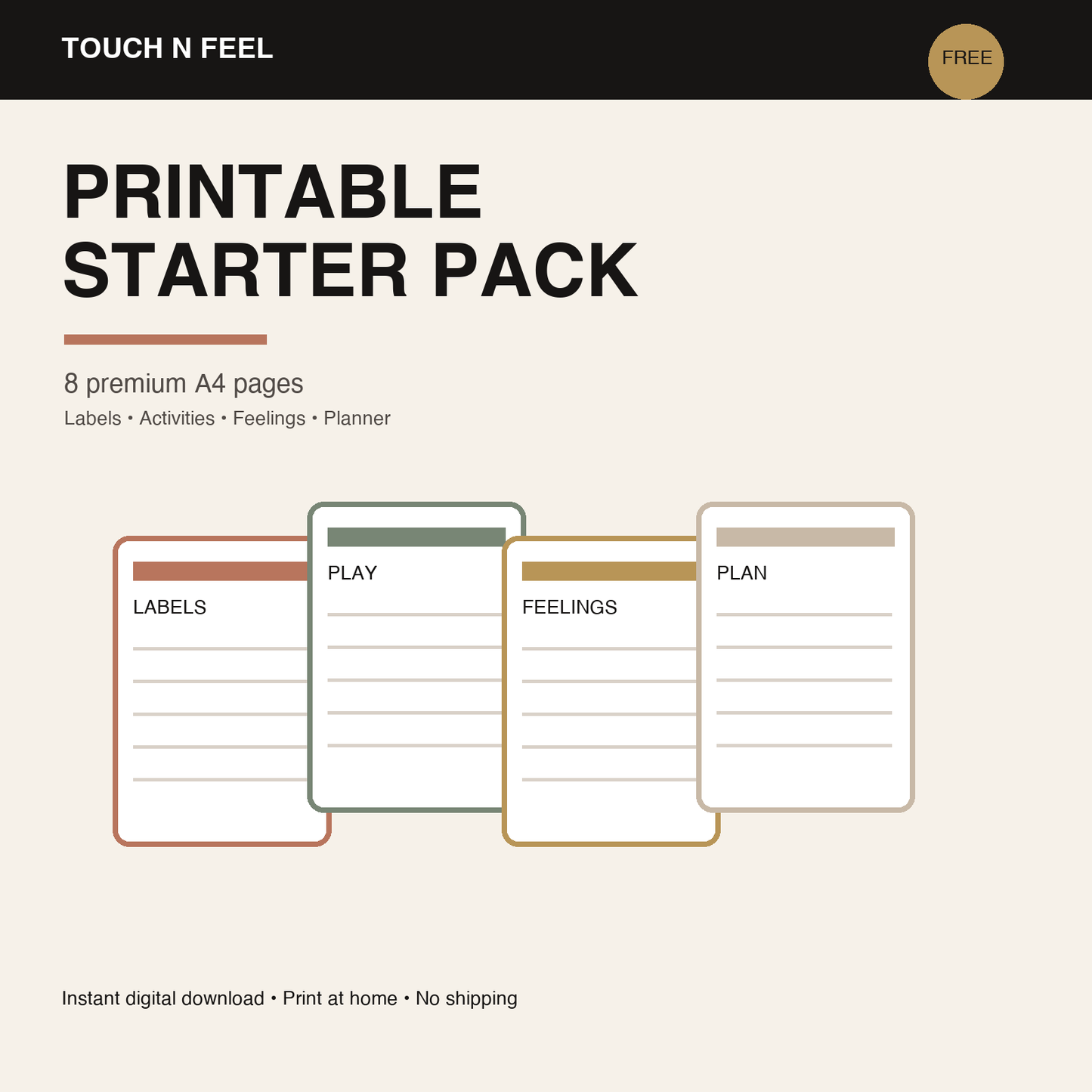 Free Printable Starter Pack - Labels, Activities, Feelings & Planner